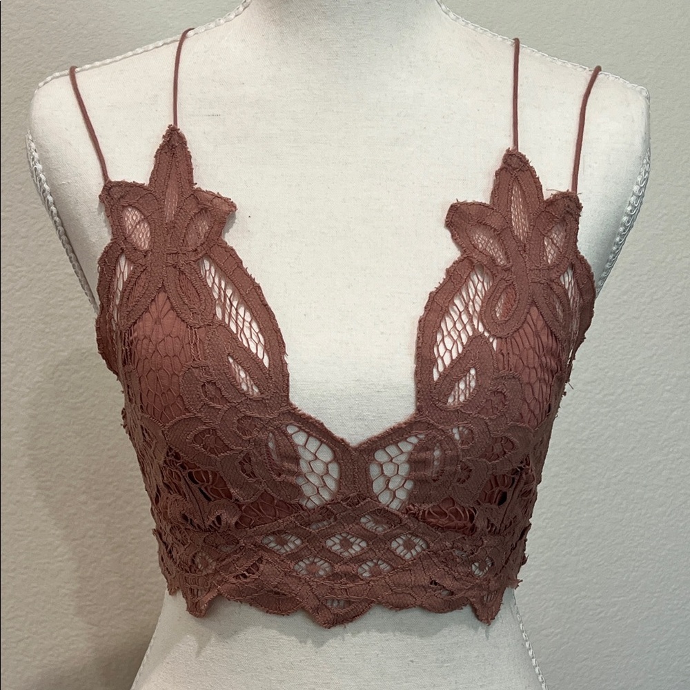 Free People One Lace Bralette in Rose Pink / Mauve